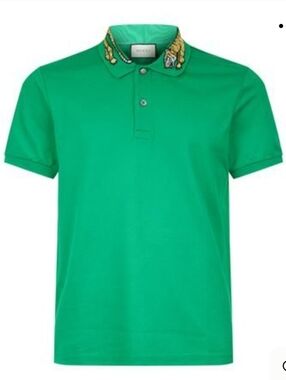 Gucci Tiger Embroidery Collar Cotton Shirt (Slim Fit)